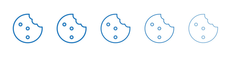 Cookie icon Symbol collection thin outline set