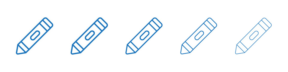 Crayon icon Symbol collection thin outline set