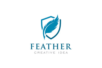 Feather Logo and Icon Vector Template