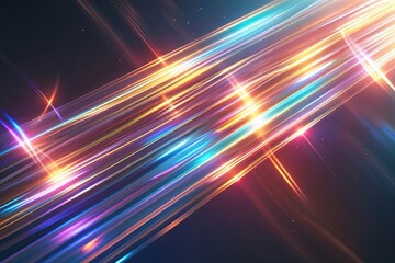 Vibrant Iridescent Glow Streaks Overlay Texture with Dynamic Film Grain Effect