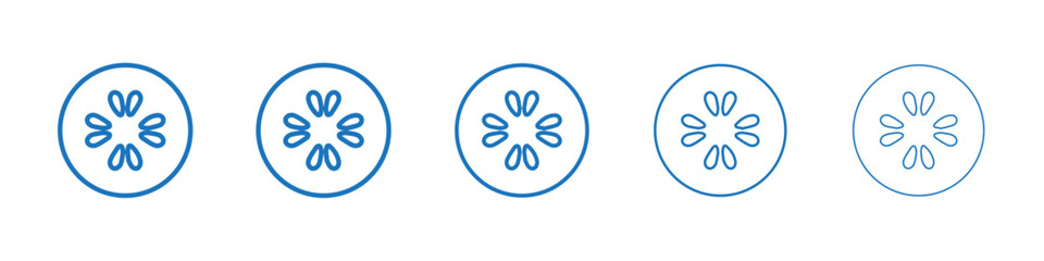 Cucumber slice icon Symbol collection thin outline set