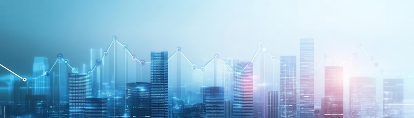 Naklejka premium Capture an urban skyline bustling with economic windfall, growth, and distribution