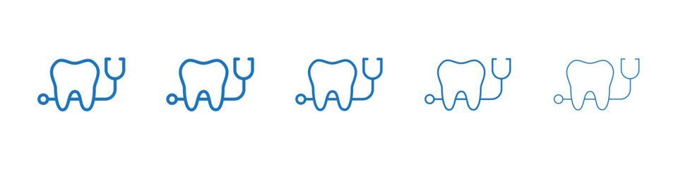 Dental care icon Symbol collection thin outline set