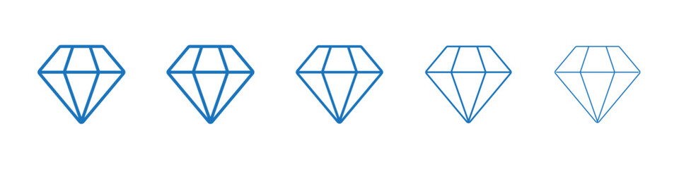 Diamond icon Symbol collection thin outline set