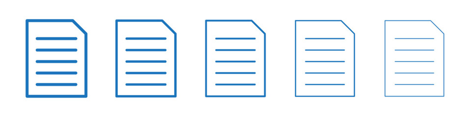 Document icon Symbol collection thin outline set