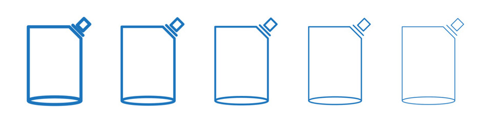 Doy pack pouch icon Symbol collection thin outline set