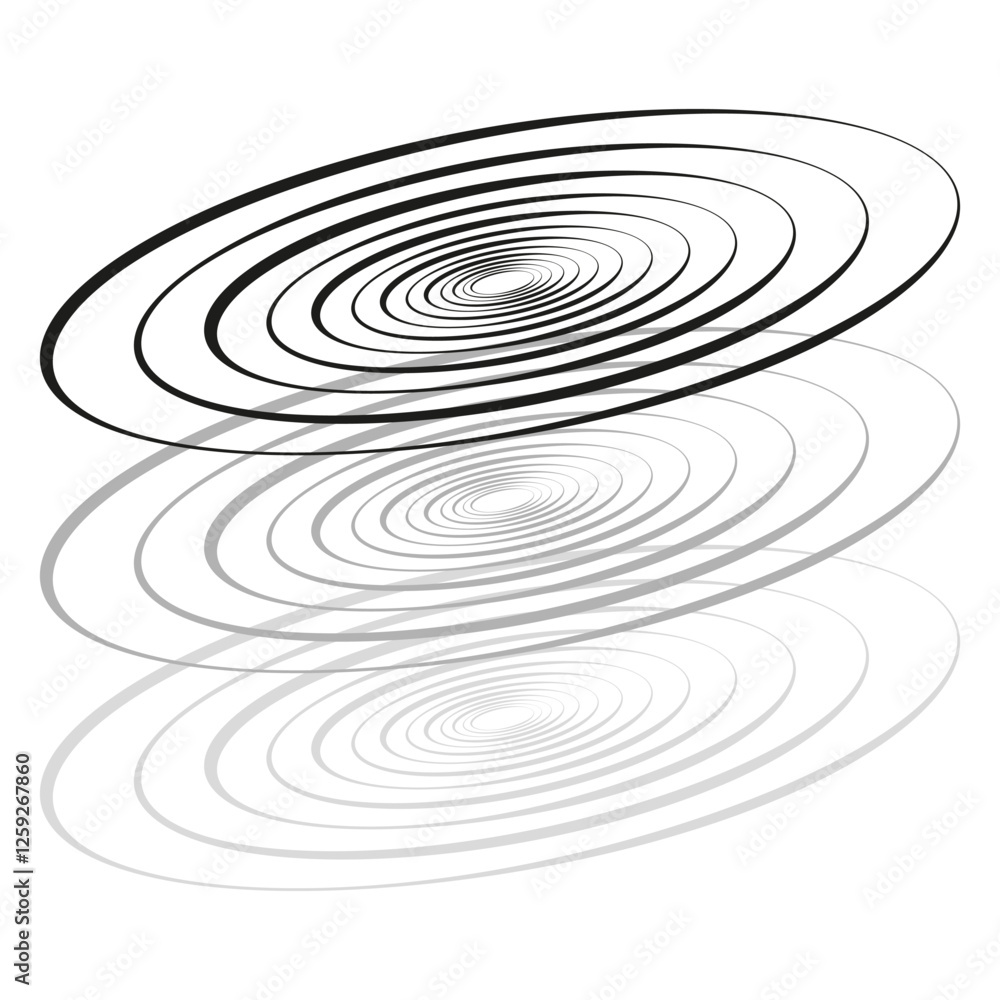 Poster Circular wave. Concentric ripple pattern. Abstract motion shape. Vector illustration.