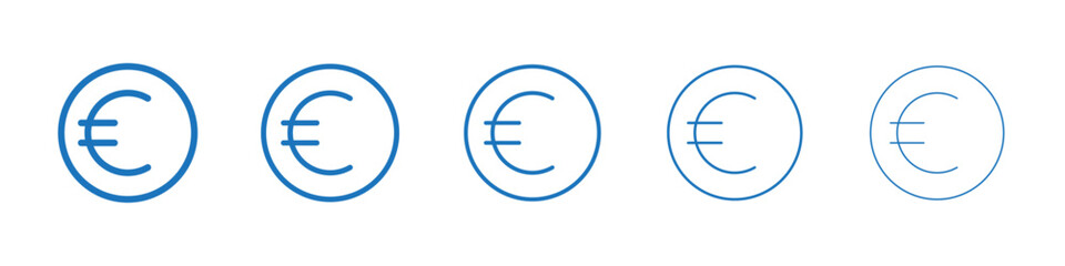 Obraz premium Euro icon Symbol collection thin outline set