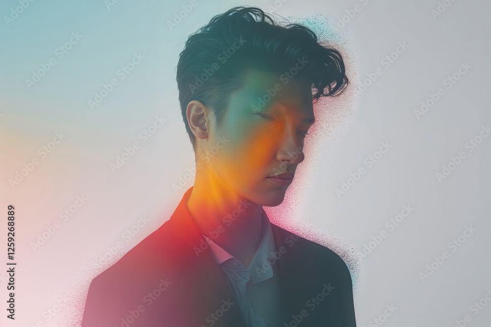 Aufkleber subtle mottled color gradient overlay effect with crisp silhouette and noise distortion