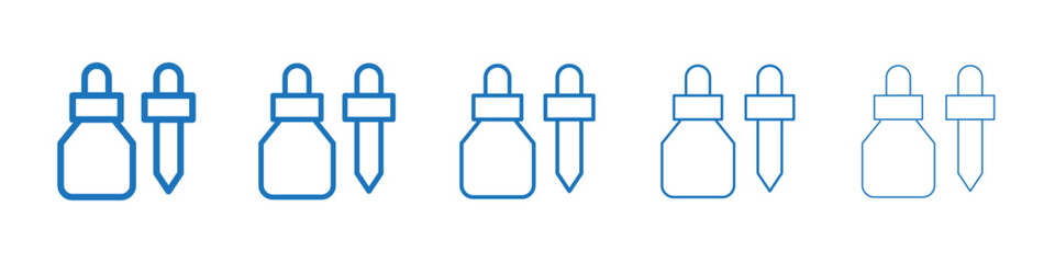 Eye dropper icon Symbol collection thin outline set