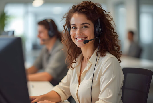Advisor, computer and happy woman in call center for loan advice, online help and consulting. Smile, finance consultant or agent on live chat for insurance service, financial support or communication