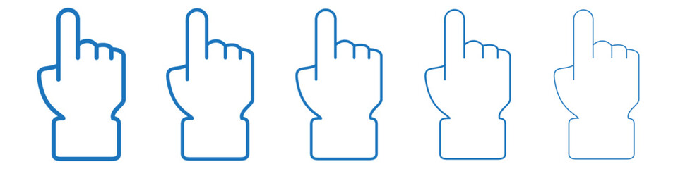 Finger icon Symbol collection thin outline set