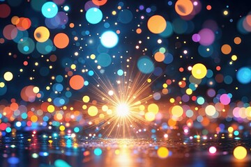 Colorful Burst of Light: Radiant Bokeh and Shimmering Glow Effects