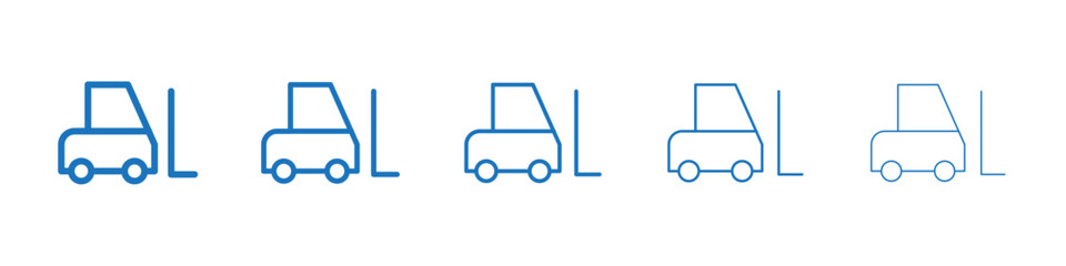 Forklift icon Symbol collection thin outline set