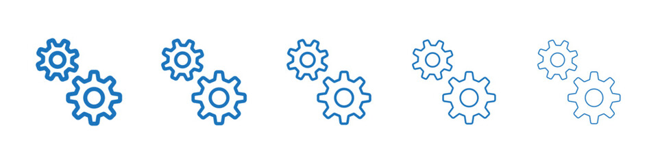 Gear icon Symbol collection thin outline set