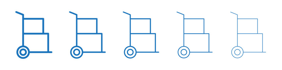 Hand truck icon Symbol collection thin outline set