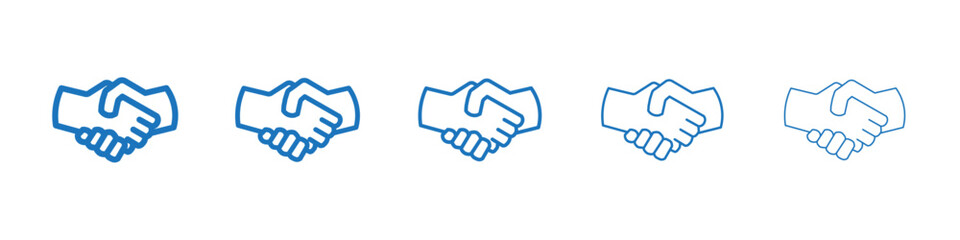Handshake icon Symbol collection thin outline set