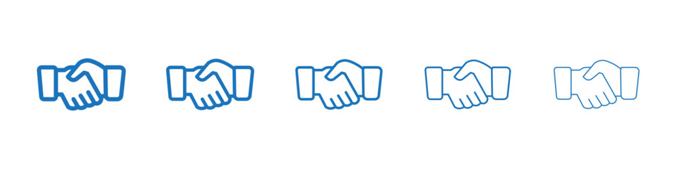 Handshake icon Symbol collection thin outline set
