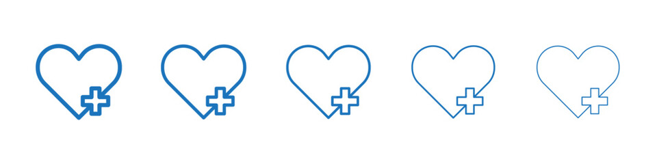 Obraz premium Health care icon Symbol collection thin outline set