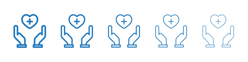 Health insurance icon Symbol collection thin outline set