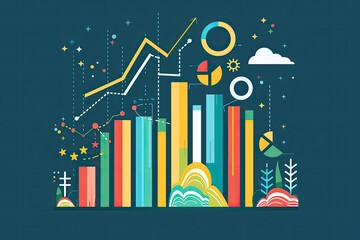 Colorful Chart Illustrating Growth And Data Analysis