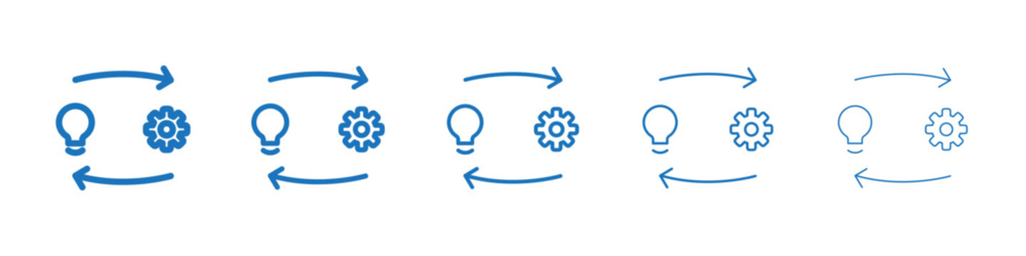 Implementation icon Symbol collection thin outline set