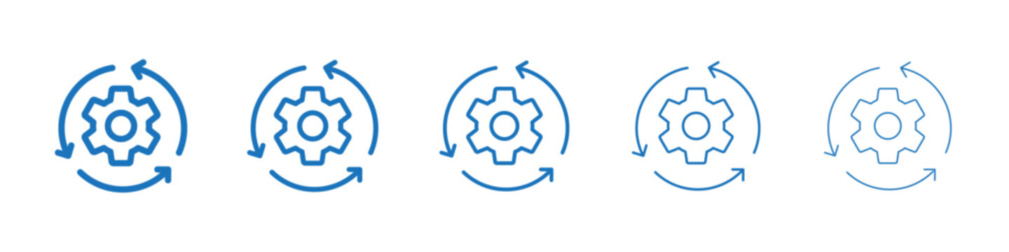 Implementation icon Symbol collection thin outline set