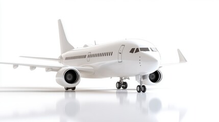 Obraz premium White Airplane on White Background