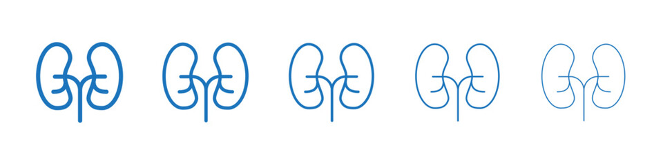 Kidney icon Symbol collection thin outline set