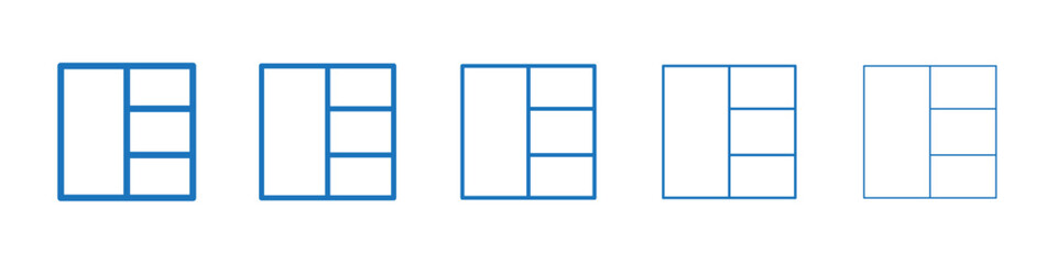 Layout icon Symbol collection thin outline set