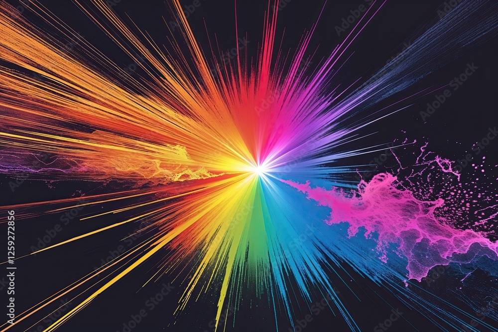 Aufkleber vibrant energy color gradient burst effect with dynamic noise motion and edgy texture designs