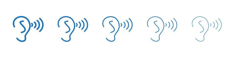 Listening icon Symbol collection thin outline set