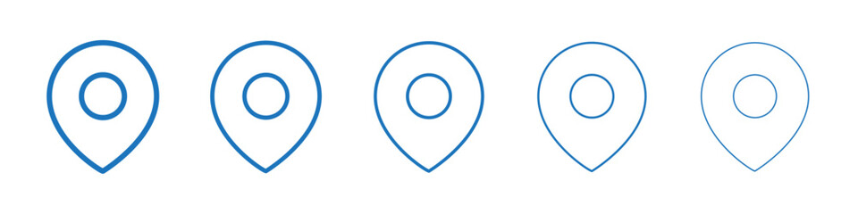Location icon Symbol collection thin outline set