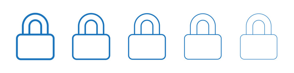 Lock icon Symbol collection thin outline set