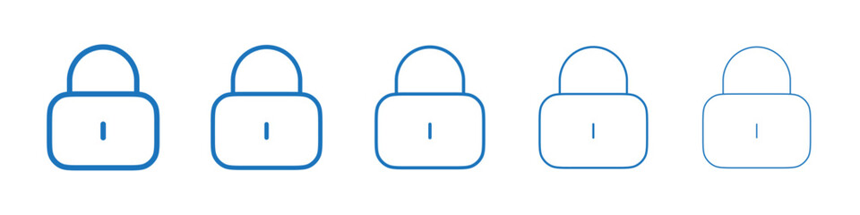 Lock closed icon Symbol collection thin outline set