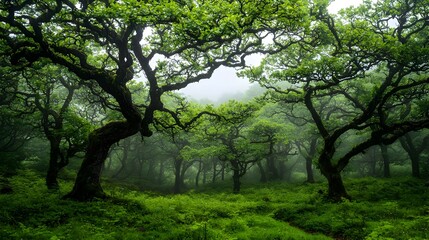 Pixelated Lush Green Forest Scene