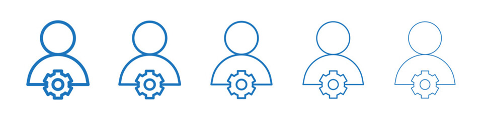 Manage icon Symbol collection thin outline set