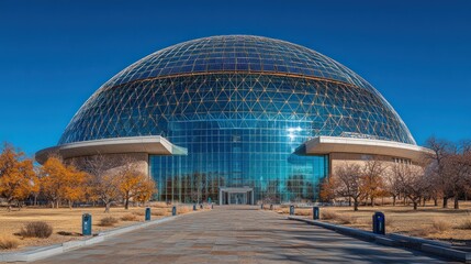 Obraz premium Stunning Architectural Marvel: The Breathtaking Geodesic Dome of the New Mexico State Library