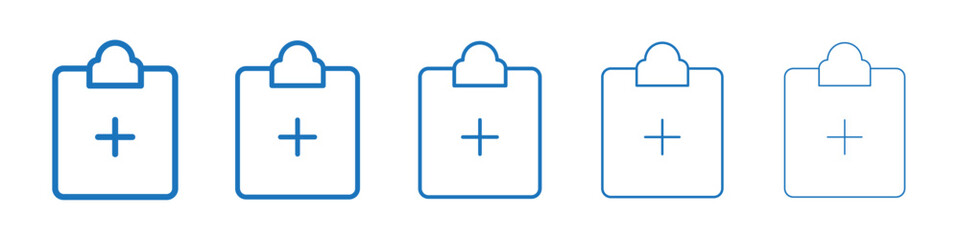 Medical report icon Symbol collection thin outline set