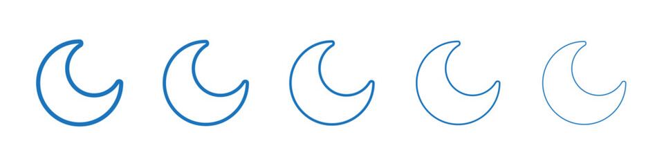 Obraz premium Moon icon Symbol collection thin outline set