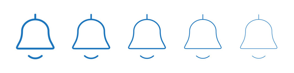 Notification bell icon Symbol collection thin outline set