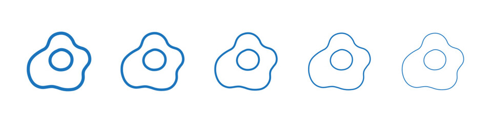Omelet icon Symbol collection thin outline set