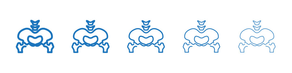 Pelvic area icon Symbol collection thin outline set