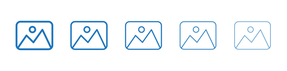 Picture icon Symbol collection thin outline set