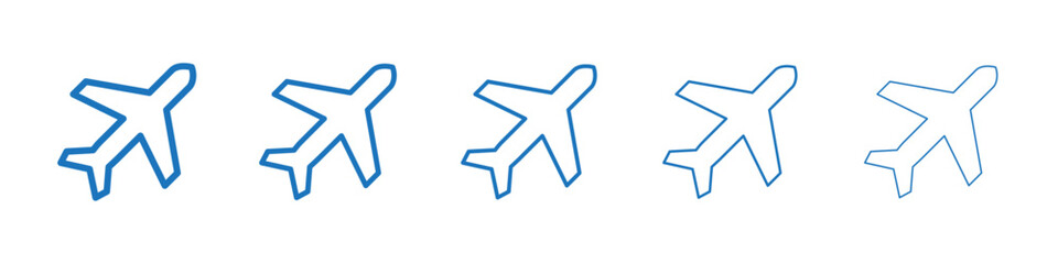 Plane icon Symbol collection thin outline set