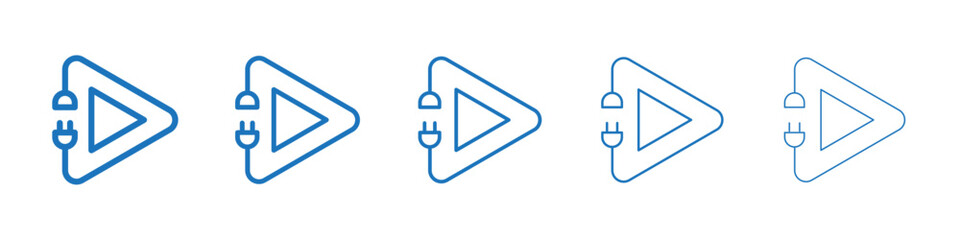 Plug and play icon Symbol collection thin outline set