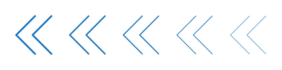 Previous arrow icon Symbol collection thin outline set