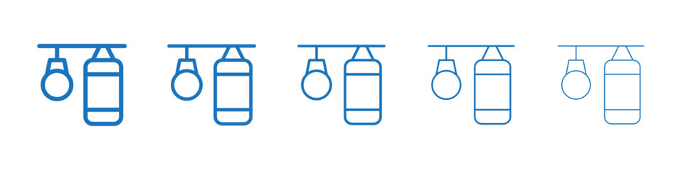 Punching bag icon Symbol collection thin outline set