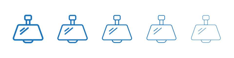 Rear mirror icon Symbol collection thin outline set