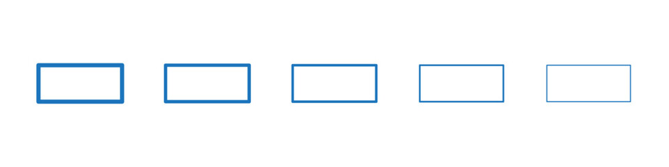 Rectangle icon Symbol collection thin outline set